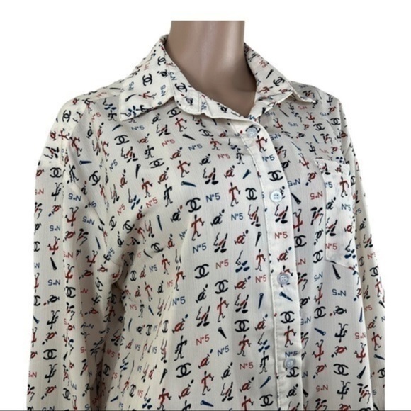 Women Top Blouse Buttons Down Later C Sz Small - Picture 9 of 12